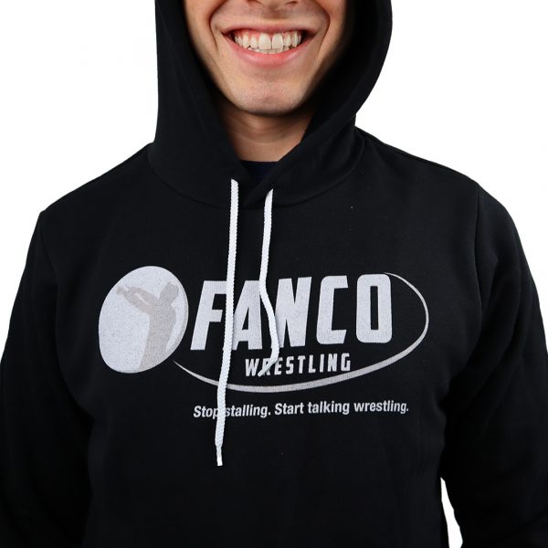 fanco wrestling logo shirt black hoodie classic design close up, josiah hritsko