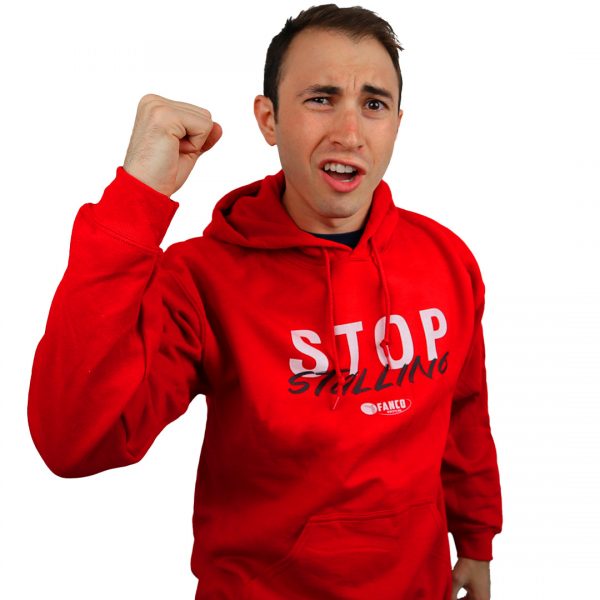 wrestling gear, stop stalling sweatshirt, red hoodie for men